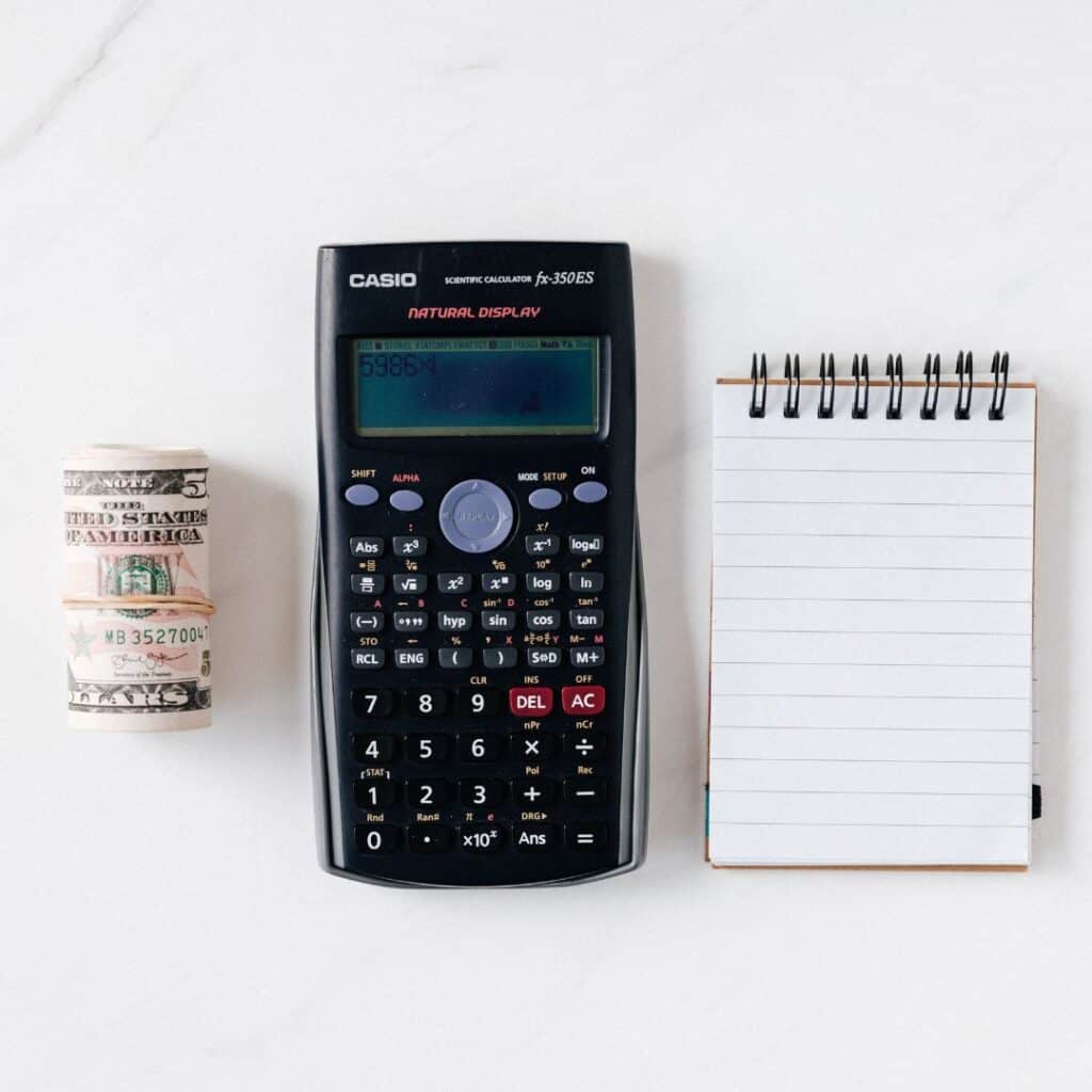 money and a calculator for budgeting
