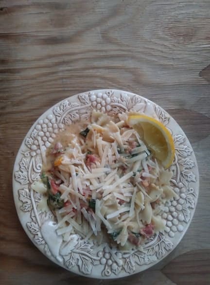 lemon spinach bacon pasta