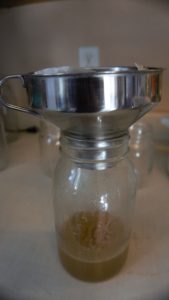 straining broth
