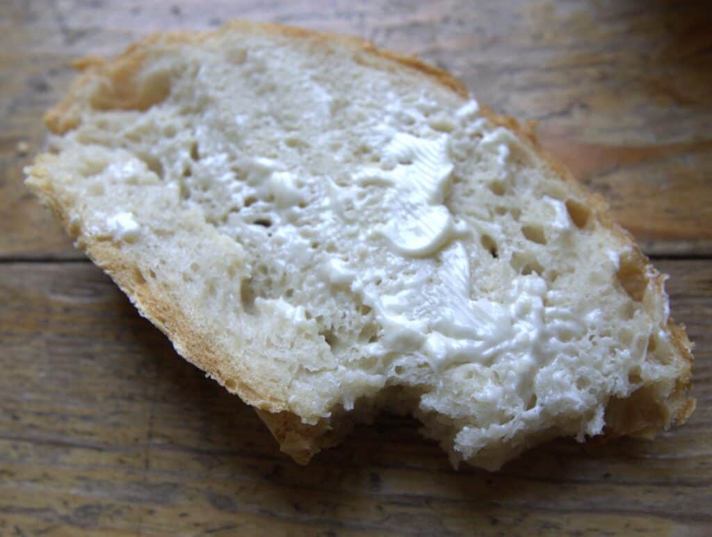 bread with butter on it