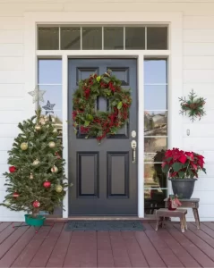 Christmas rustic outdoor porch decor