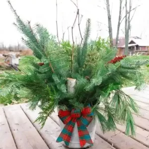 Outdoor Christmas planter for your porch