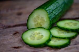 Sliced cucumbers for a snack