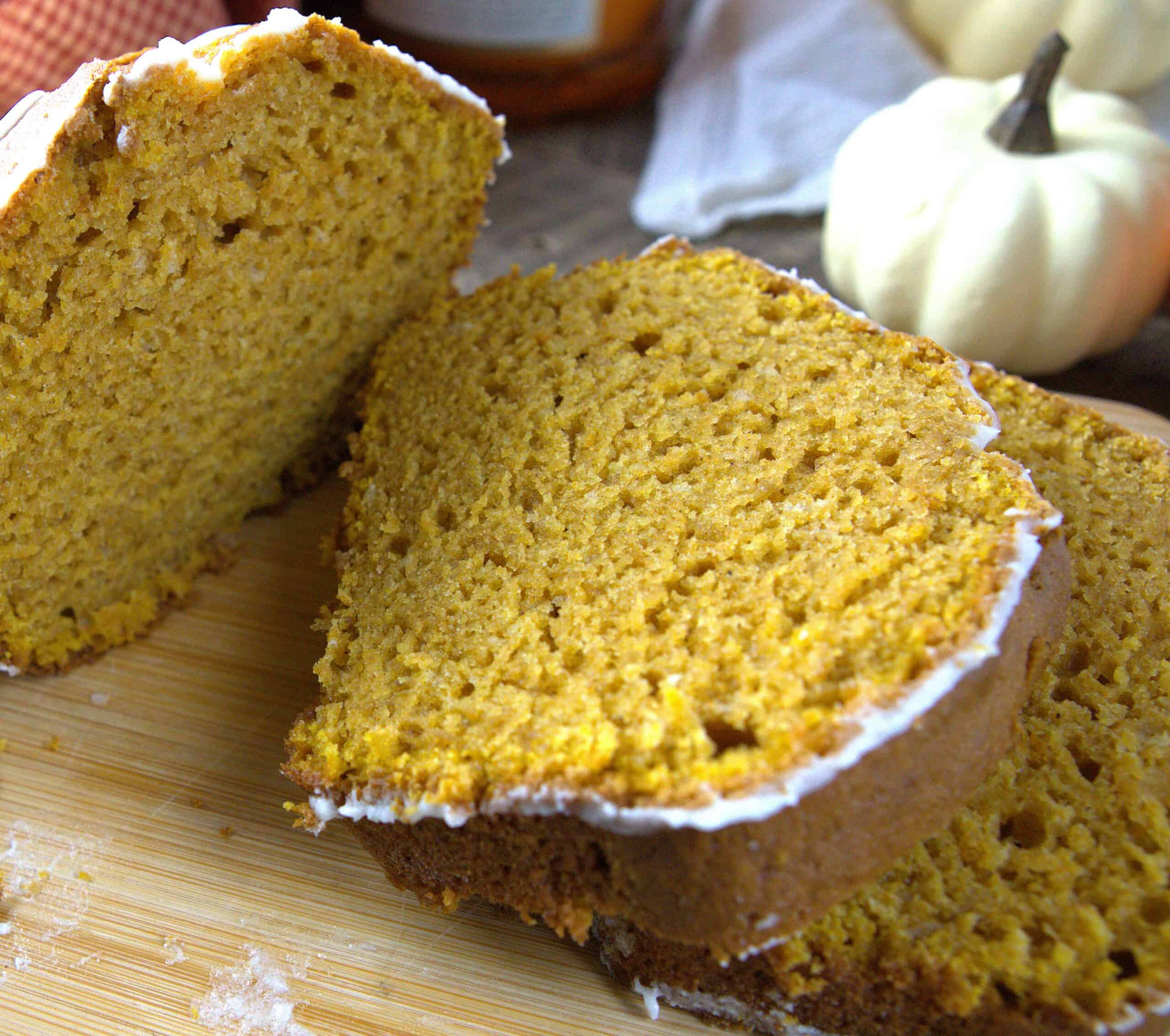 pumpkin bread with maple glaze