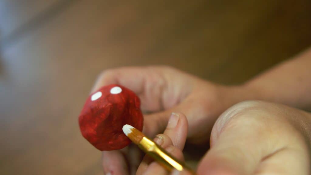 painting polymer clay dots