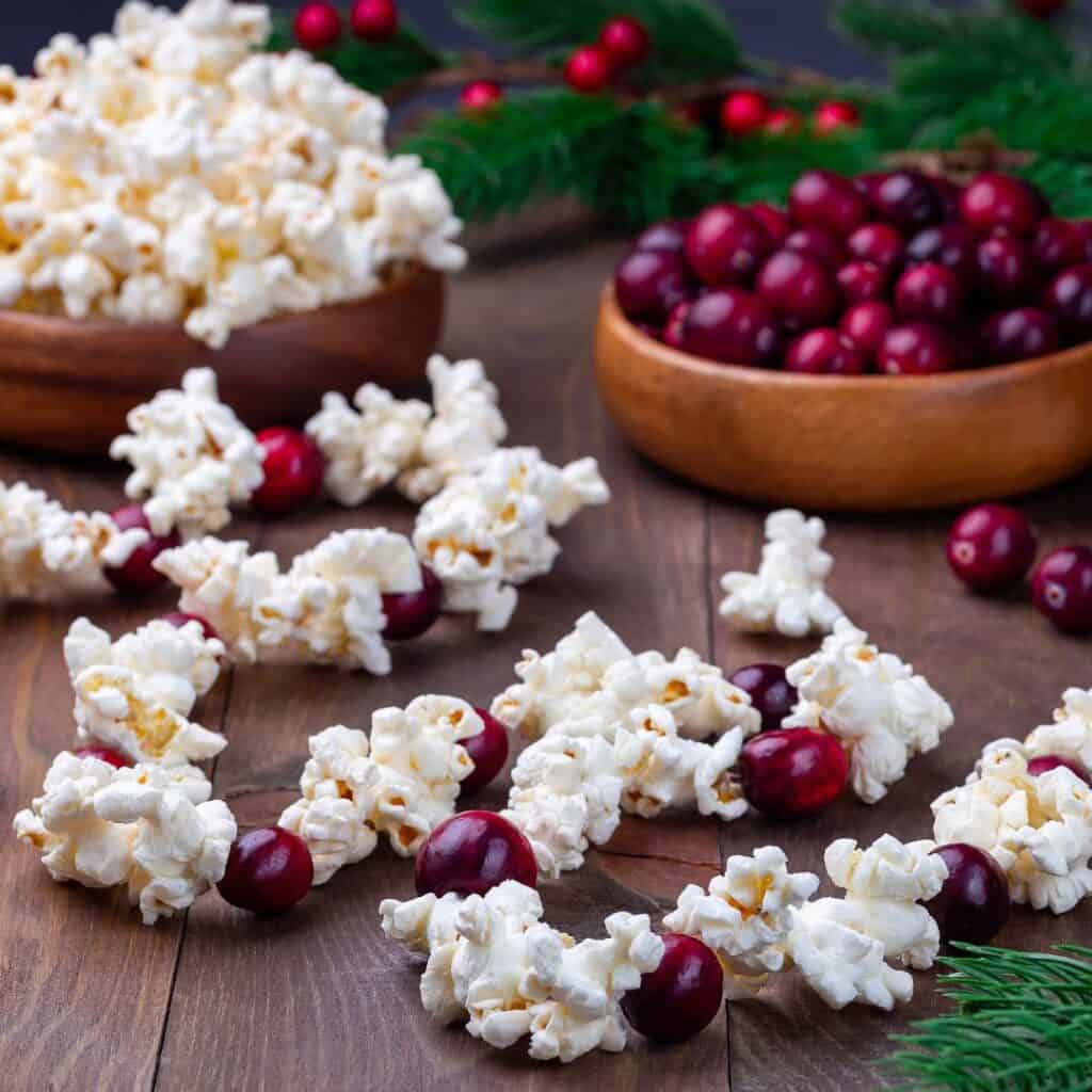 popcorn cranberry garland