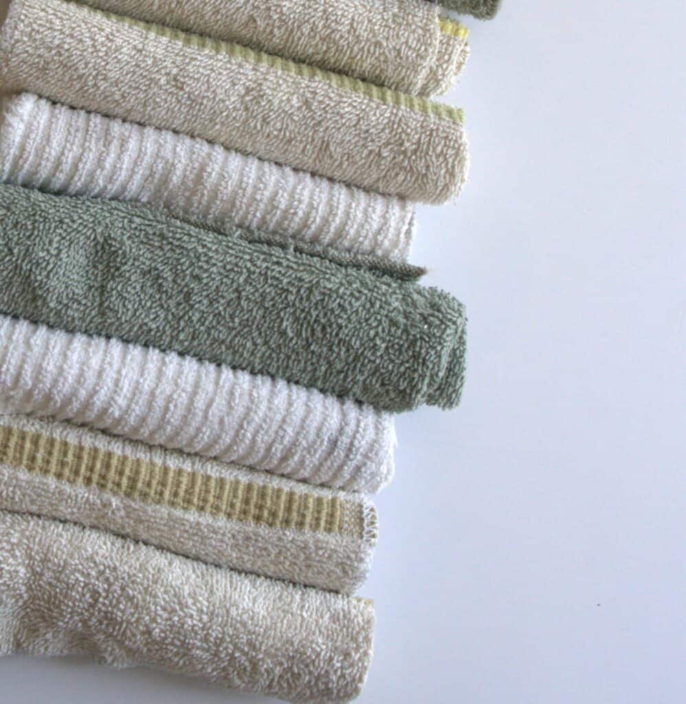 rolled up washcloths