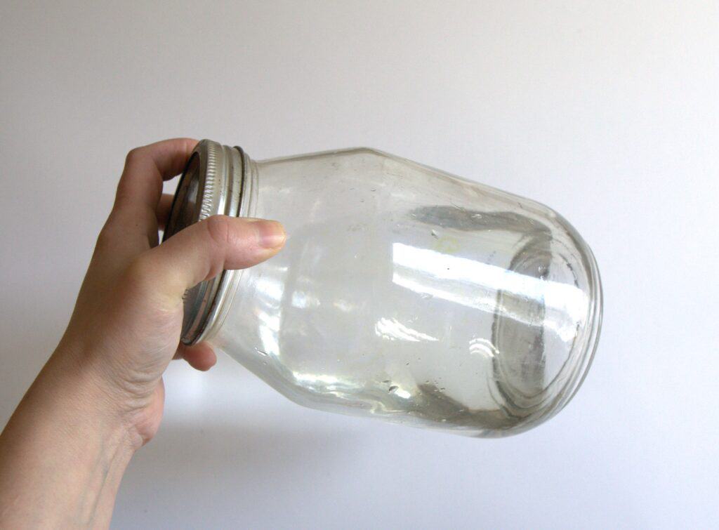 shaking liquid in a jar
