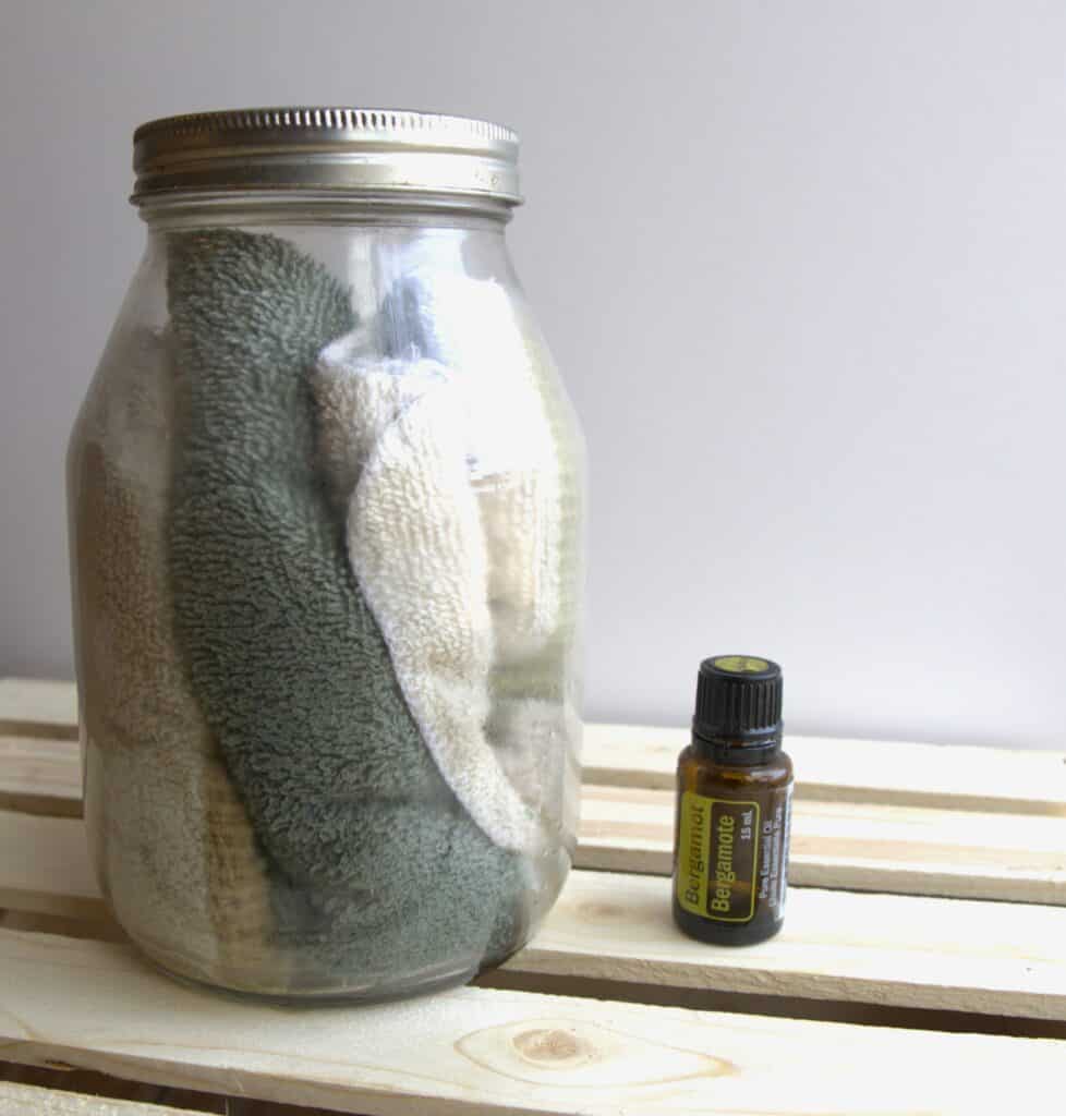 dryer cloths in a jar