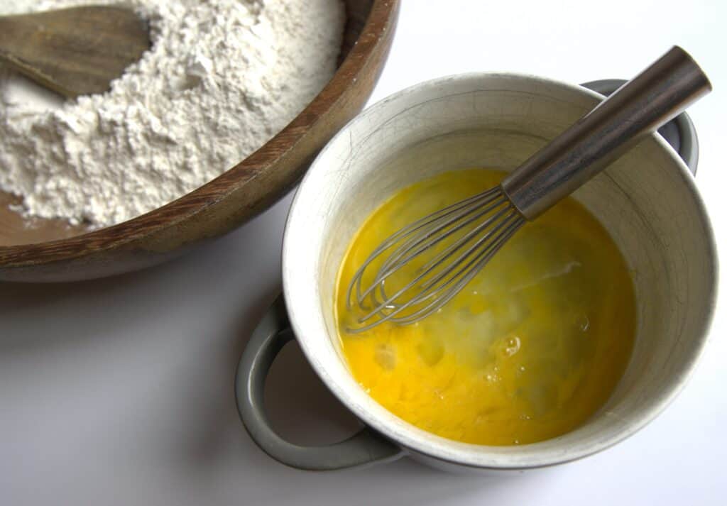 beaten egg for pancakes