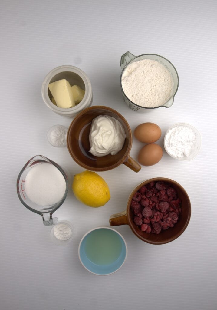 Ingredients for Raspberry Lemon Loaf