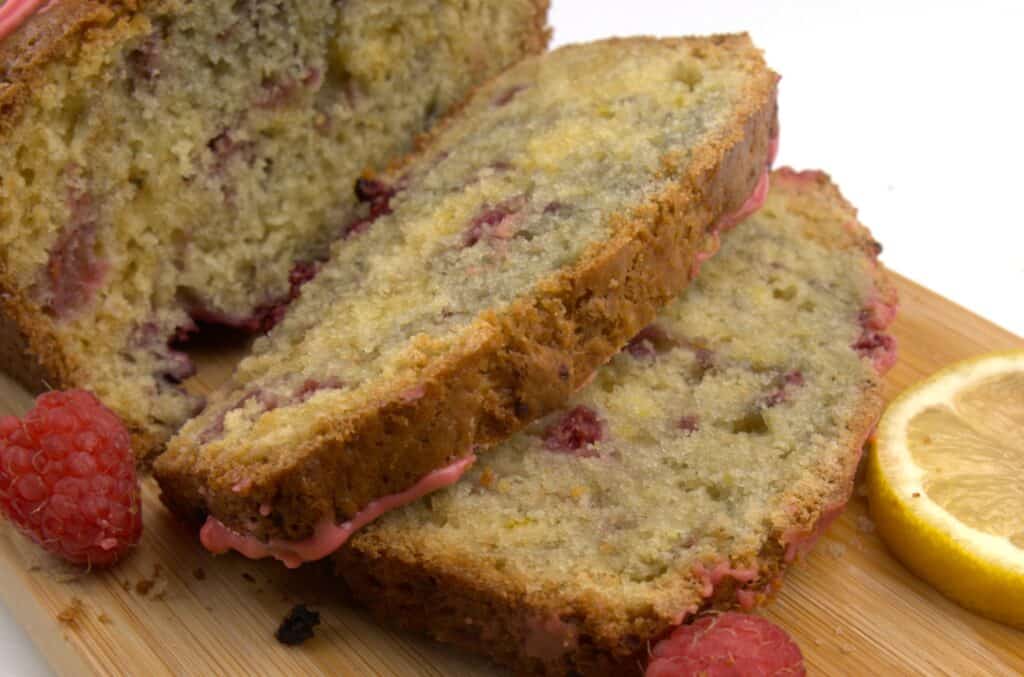 raspberry lemon bread slices
