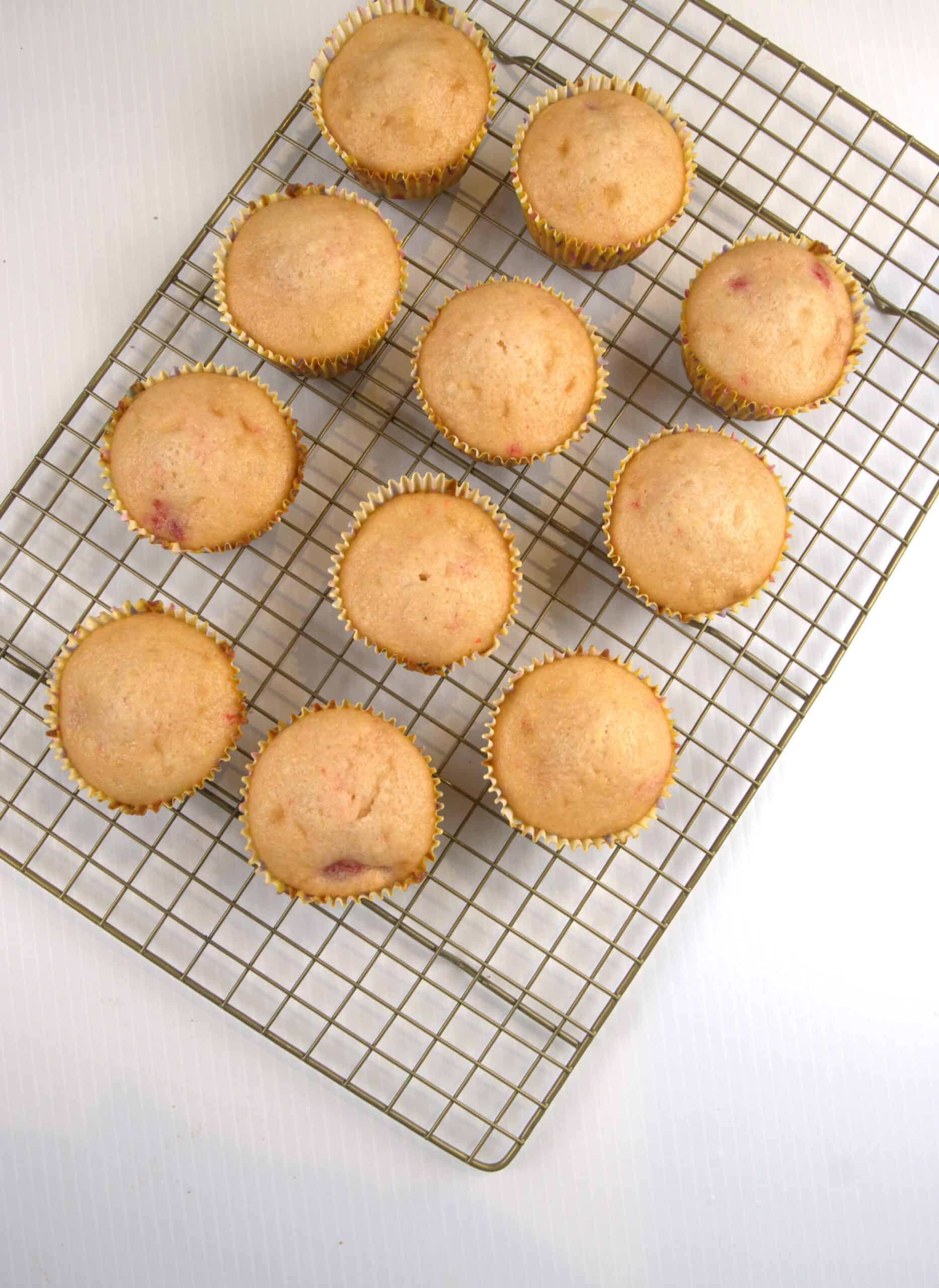 unfrosted cherry cupcakes