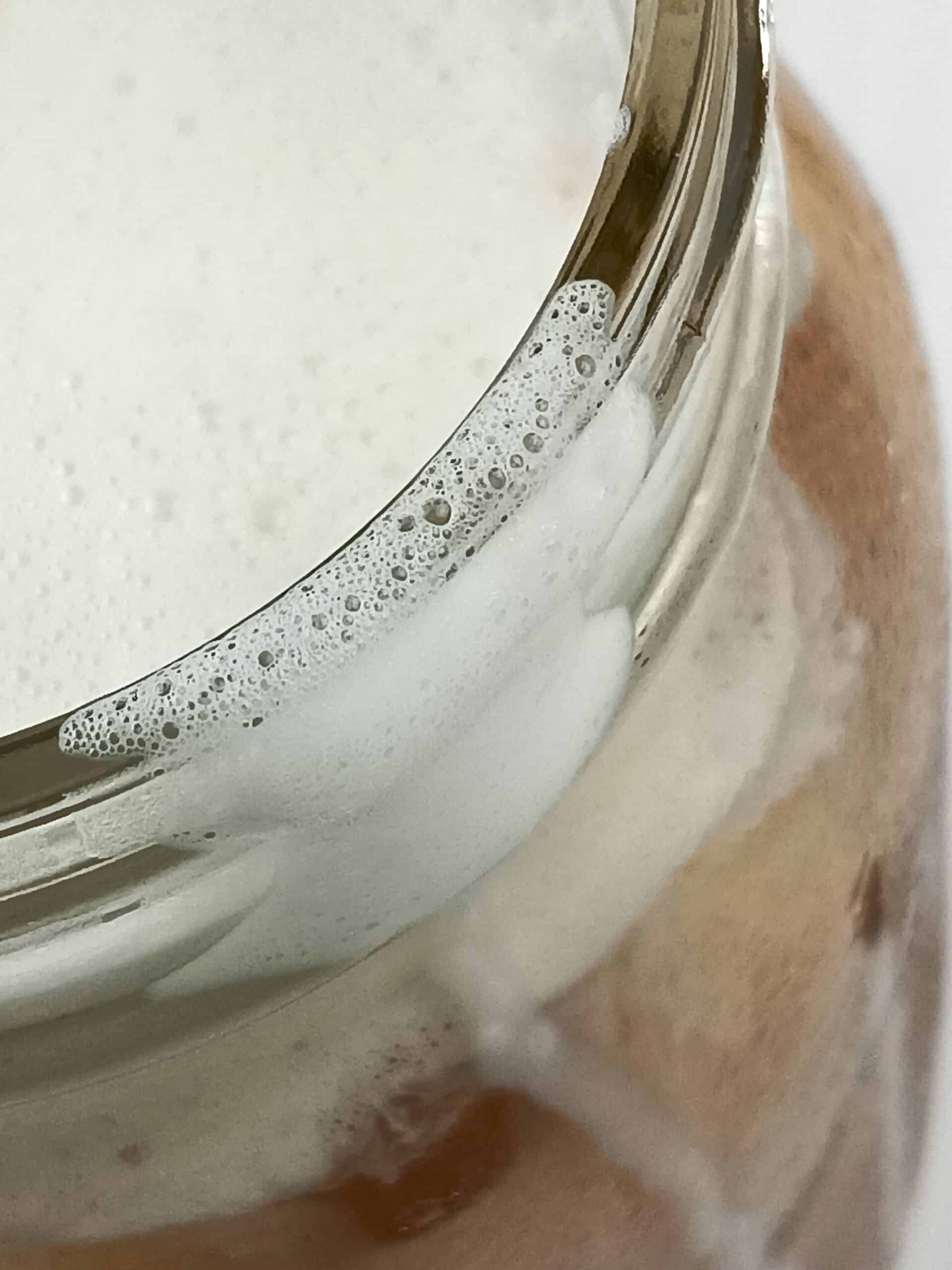 frothy iced coffee
