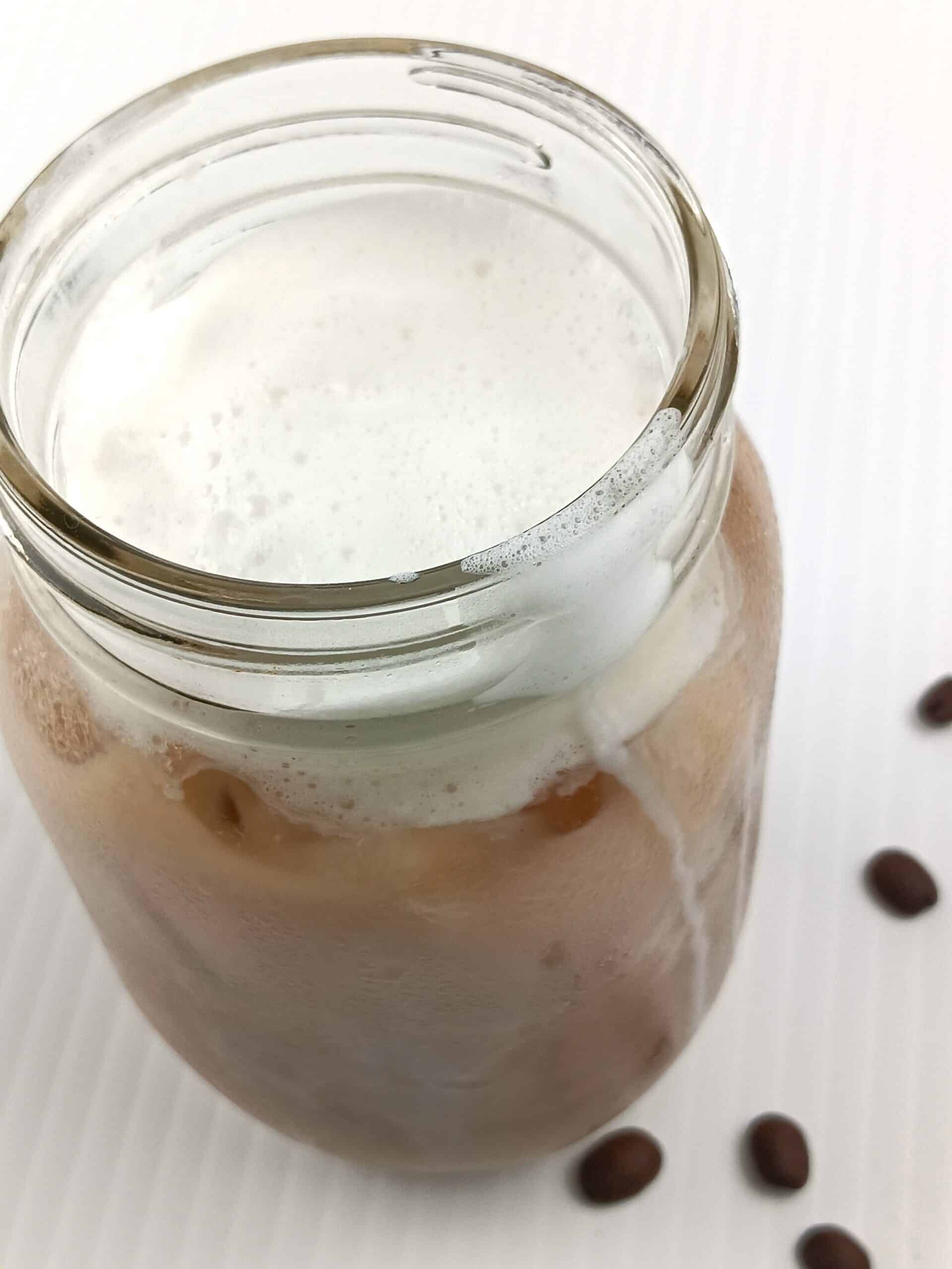 Iced coffee in a mason jar