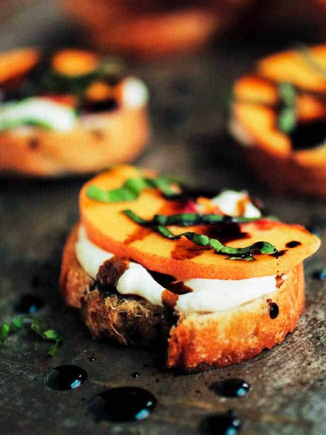 Peach bruschetta